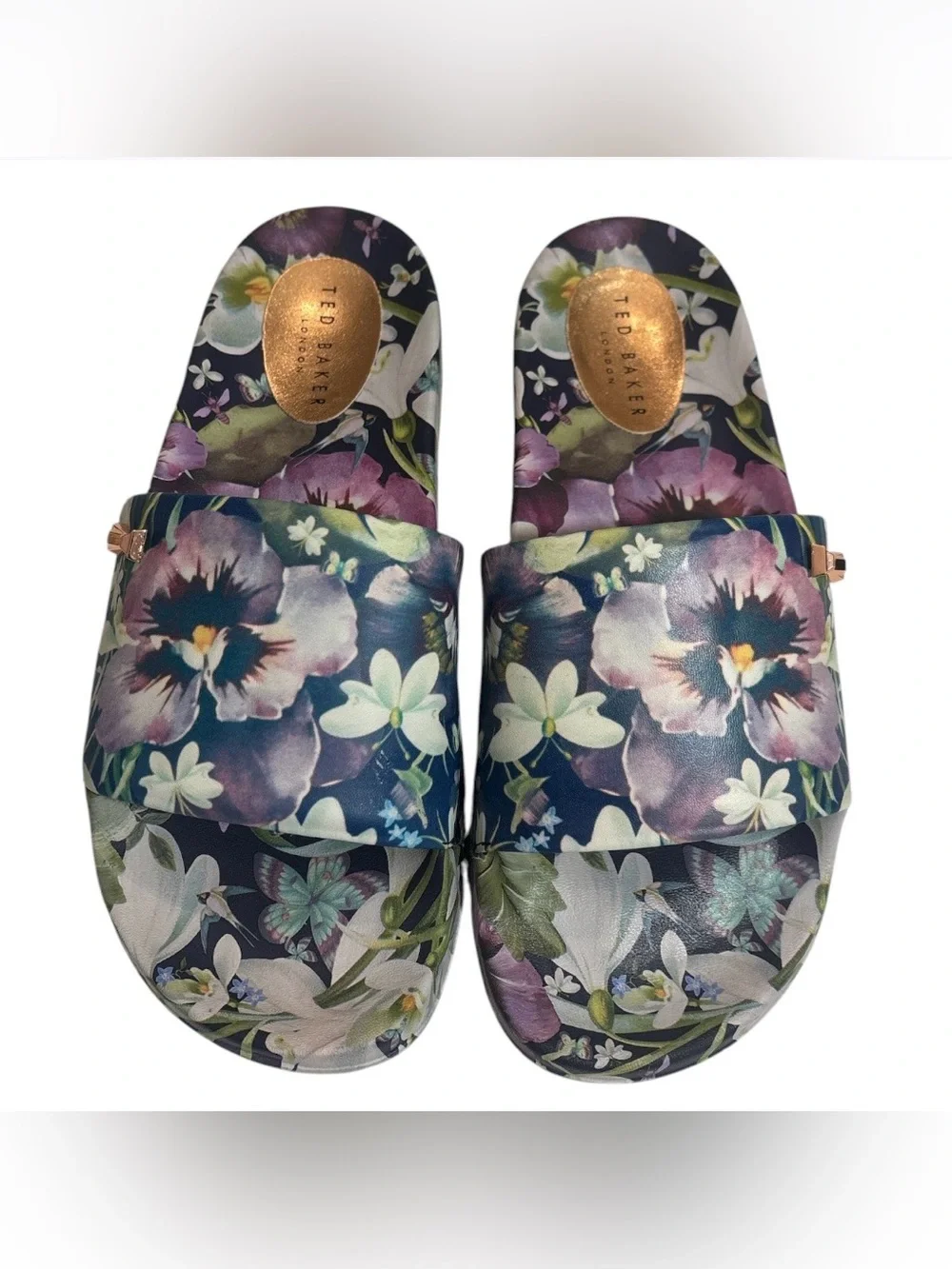 Ted Baker Purple Floral Slide Sandals